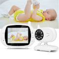 Miniatyrbillede 4 af 8: 3,5 tommer Trådløs Babymonitor Sikkerhedskamera Nattesyn To-vejs Intercom med Temperaturmåling 110‑240VEU Stik Babymonitor