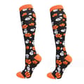 Halloween Compression Socks for Men & Women Orange-Black Orange-Black S