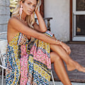 Pikkukuva 5 / 5: Naisten kesä Maxi Boho juhla pitkä mekko loma V-kaula Spaghetti Strap Bohemian Print kukallinen rantameko