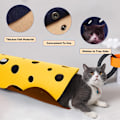 Miniatyrbild 3 av 5: Hopfällbar kattunnelbädd husdjurstunnel leksak interaktiv sport filtmaterial