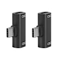 Pikkukuva 3 / 5: 2 KPL TypeC Muunnin Jakaja Kaksois 2 In 1 Kuuloke USB Audio Laturi Adapteri Musta (Musta)