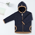Miniatyrbilde 6 av 6: Høst- og vinterjakke i fleece for gutter og jenter, babyfleecejakke med hette (brun)