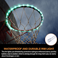 Miniatyrbild 4 av 8: Basketbågelampor, fjärrkontroll Basketbollfälg LED-ljus, 16 färgbyte själv, vattentät， Superljusst att spela på natten utomhus