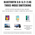 Pikkukuva 6 / 6: Langaton PC-hiiri Bluetooth ja langaton yhteys tietokoneelle, kannettavalle tietokoneelle ja MAC:lle, latautuva LED