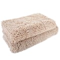 Miniatyrbillede 2 af 2: 2 stk. / sæt Chenille Anti-slip Vandabsorberende Skridsikker Måtte Badeværelse Stue (Kamel)