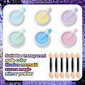 Miniatyrbild 3 av 6: 6-pack Nagelpulver Set 6 Färger Nagelpulver Nagel Effekt för Nageldekoration Salong Hem DIY