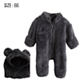 Miniatyrbillede 2 af 6: Babys vinterforstærket pelset onesie Varmt wrap fod lang krybende dragt (hvid)