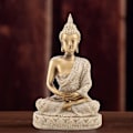 Miniatyrbild 6 av 8: Mediterande sittande Buddha-staty snidning figur hantverk för hemmet