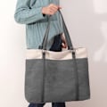 Miniatyrbillede 5 af 5: Kvinders Laptop Tote Taske til Arbejde Letvægts Splice Canvas Håndtaske Pung