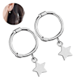 Miniatyrbilde 2 av 8: 925 Sterling Sølv Stud Ørepynt, Halvmåne, Stjerne, Sol Høy Polert Anløpsresistent Ørepynt