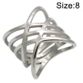 Miniatyrbillede 2 af 5: Kontrakteret titanium stål guldbelagt rustfrit stål ring, kontraheret linje overdreven ring