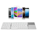 Miniatyrbild 1 av 8: Round Key Bluetooth Vikbart Tangentbord med Touchpad Universell 140mAh Trådlöst 64-tangenters Vikbart Tangentbord Silver