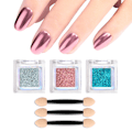 Miniatyrbild 1 av 5: Nagelpulver metall spegeleffekt holografisk aurora kameleont pigment, nagelkonst gel fast magiskt spegelpulver