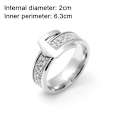 Miniatyrbillede 2 af 5: 6mm Bæltespænde-stil Ring i Rustfrit Stål