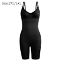 Miniatyrbillede 2 af 6: Bodysuit til kvinder med mavekontrol Shapewear Mid-lår Sømløs Full Body Shaper Justerbar - Sort