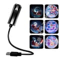 USB Star Projector Night Light, Portable Galaxy Projection Lamp with 6 Interchangeable Projection Films Sled Christmas
