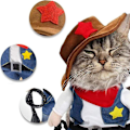 Pikkukuva 3 / 6: Cowboy-koiran asu hatulla - Koiran vaatteet Halloween-asuiksi kissoille ja pienille koirille