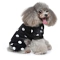 Miniatyrbillede 5 af 6: Prik Sweatre til Små Hunde, Fleece Hvalpe Pjs Jammies, 4 Ben Hundetøj, Vintervarme Onesies Jumpsuit Tøj til Kæledyr (Sort)