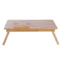 Miniatyrbillede 4 af 8: Bærbar Foldbar Bambus Sovesal Seng Laptop Bord Justerbar Notebook Bord Stativ Bakke med Skuffe