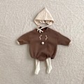 Miniatyrbild 4 av 5: Baby Varma En-dels Kläder för Krypande Bebis Kläder Bebis Kläder med Hatt 2 st (Brun)