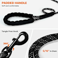 Miniatyrbilde 4 av 5: Lang line for hundetrening - Refleksjonsbånd i nylon, sjekktau for hunder på tur, camping