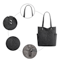 Miniatyrbilde 3 av 6: Kvinners Laptop Tote Bag Canvas Håndveske Skulderveske Klut Ensfarget Kvinneveske med Canvas Kvinneveske