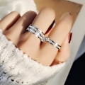 Miniatyrbillede 5 af 6: 4 mm Titanium Evighedsring til Kvinder med Kubisk Zirkonia - Jubilæums- og Forlovelsesring - Størrelse 5-8