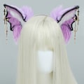 Miniatyrbillede 5 af 5: Plush Fyldig Djævel Bat Øre Pandebånd Dyr Halloween Jul Kostume Tilbehør