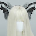 Miniatyrbillede 5 af 5: Plush Fyldig Djævel Bat Øre Pandebånd Dyr Halloween Jul Kostume Tilbehør