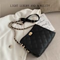Miniatyrbillede 4 af 5: Crossbody-tasker til kvinder Læder ChainBag til kvinder Små crossbody-tasker til kvinder Punge Mode Læder Letvægts Håndtasker Skuldertaske