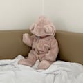 Miniatyrbillede 5 af 6: Babys vinterforstærket pelset onesie Varmt wrap fod lang krybende dragt (Abrikos)