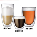 Pikkukuva 2 / 4: Uusi 1/4/6 kpl Kaksoisseinäinen Shot-lasi Kaksoisseinäinen Espresso Kahvikupillinen 80ml /250ML/350ML/450ML