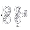 Miniatyrbilde 5 av 8: Ørepynt med uendelighetsfigur 8 i sterling sølv