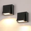 2-pack LED Outdoor Wall Light, 5W, IP65, 3000K – Black Aluminum, Compact 7.8×3.5×7.8 cm