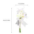 Miniatyrbillede 1 af 2: Høj Simulation Calla Lily Brudebuket Bryllup Kunstige Blomster Fest Hjem Dekoration (Hvid)