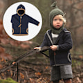 Pikkukuva 5 / 6: Poikien ja tyttöjen syksy- ja talvivillapaita, vauvan fleece-huppari (Tummansininen)