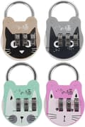 4-pack Mini Digitala Kombinationshänglås i Rostfritt Stål Säkerhetslås med Fjäderknapp