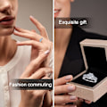 Miniatyrbillede 4 af 5: Forlovelsesring i Sterlingsølv med Kubisk Zirkonia til Bryllup | Fremragende Slibning, Klarhed og Fint Poleret