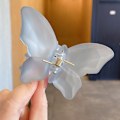 Miniatyrbillede 4 af 5: 6 stk. plastikfrostede sommerfugle hårklemmer til dekorativt hår, velegnet til tynde hårklemmer
