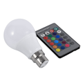 Pikkukuva 2 / 2: 16-värinen LED RGB -väriä vaihtava lamppu kaukosäätimellä 85V-265V RGB-5A (5WB22)