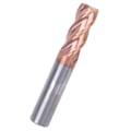 Miniatyrbillede 1 af 2: 55HRC End Mill Bronze Nano-belagt 4-skærs Fræser 12x3Cx12Dx75L (5 stk)