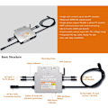Miniatyrbillede 6 af 8: SG 600W Sinusformet Solinverter Aluminium Legering WiFi Solenergi Mikro Nettilsluttet Inverter til Strømproduktionssystem AC 120V 230V
