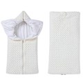Miniatyrbillede 2 af 8: 1 stk Baby Swaddle Tæppe Fleeceforet Bærbar Spædbarn Strikket Barnevogn Nap Wrap Plus Bomuld, Nyfødt Tyk Blød Varmt Sovesæk