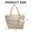 Miniatyrbilde 4 av 7: Stor Puffer Tote Bag for Kvinner, Quiltet Puffer Bag, Puffy Bag Skulderveske Tote Bag Quiltet Puffy Håndveske