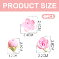 Miniatyrbilde 5 av 5: 60 stk Harpiks Blomster Flatback Knapper for DIY Hårklipp Hodebånd Scrapbooking Pynt