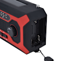 Miniatyrbild 4 av 8: Handvevad Nödradio AM/FM Växling Batteriindikator Ficklampa Solcellsladdare för Utomhuscamping Röd EU-version