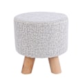 Pikkukuva 2 / 2: Pyöreä Ottoman-jakkara Pieni Puinen Pehmeä Lepojakkara Istuin (Beige)