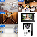 Miniatyrbild 5 av 8: 7 tum LCD IP Fingeravtryckslösenord Fjärrkontroll IR Video Smart Dörrklocka Monitor Intercom (EU-kontakt)