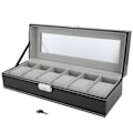 Miniatyrbild 2 av 8: Urklocka Box Organizer Display Delikat 6 Rutor Lyxig Väska Smycken Display Förvaring Väska