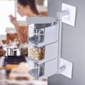 Miniatyrbilde 7 av 8: Roterende krydderbeholder for kjøkkenet, pepper, sukker, krydder, matboks, grå